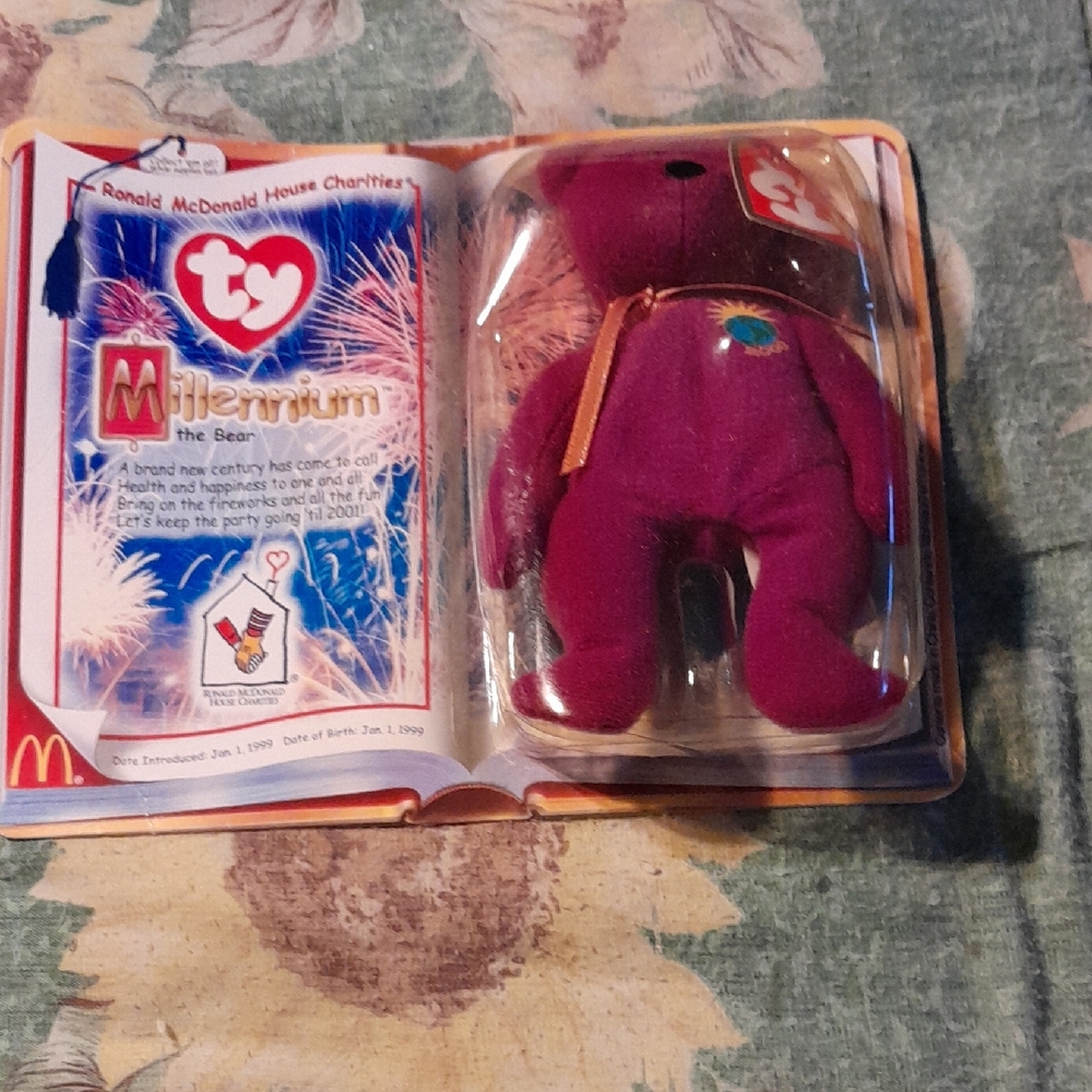Ty Millennium Bear Plush in Rich Purple